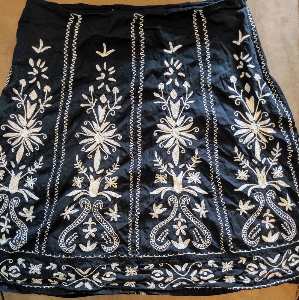 Embroidered A-Line Skirt